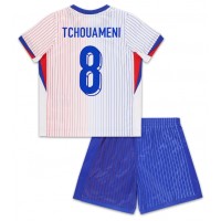 Maglia Calcio Francia Aurelien Tchouameni #8 Seconda Divisa Bambino Europei 2024 Manica Corta (+ pantaloncini)